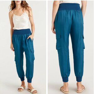 BEST Cinq a Sept 5a7 Giles Pant - Blue Sapphire Jogger Satin